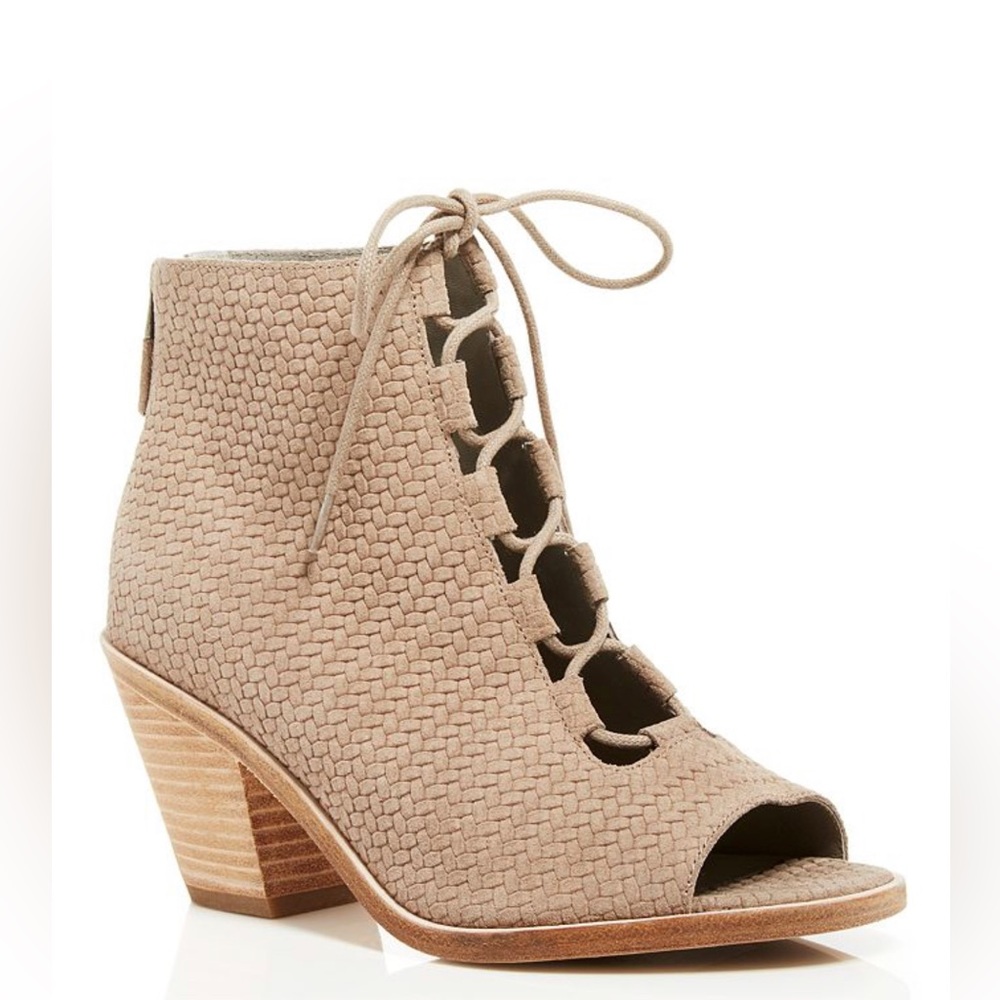 Eileen Fisher Open Toe Lace Up Booties - SlewSz 8.5